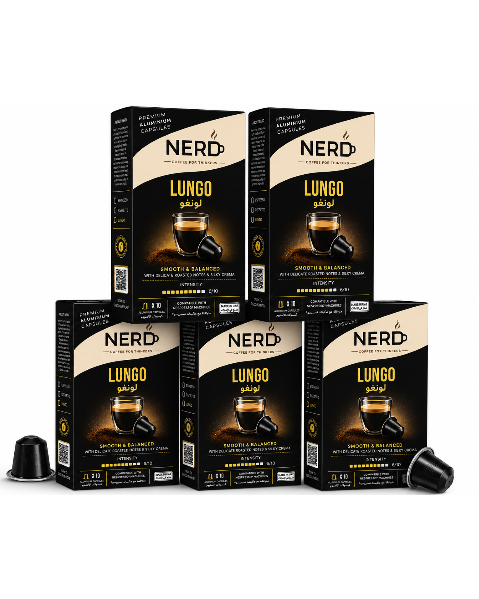 NERD 5 Pack Lungo Coffee Capsules Combo